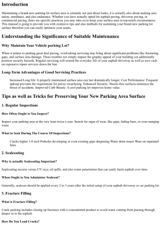 Idea for Preserving Your New Parking Area Surface Area