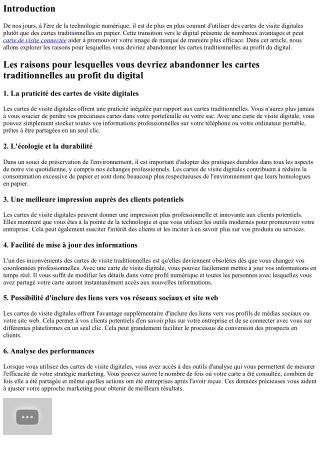 Les raisons pour lesquelles vous devriez abandonner les cartes traditionnelles a