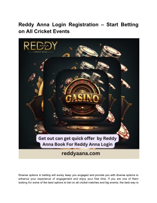 Reddy Anna Login Registration – Start Betting on All Cricket Events