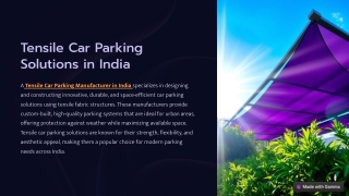 Tensile Car Parking Manufacturer in India