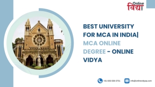 Best University for MCA in India|MCA Online Degree - Online Vidya