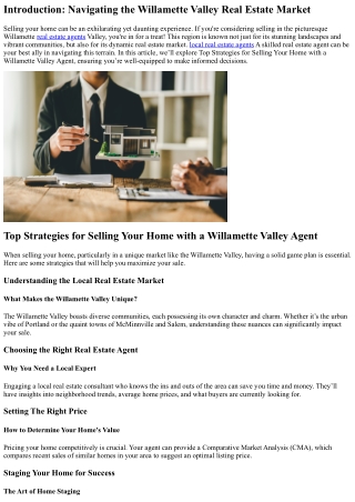 Top Strategies for Selling Your Home with a Willamette Valley Agent