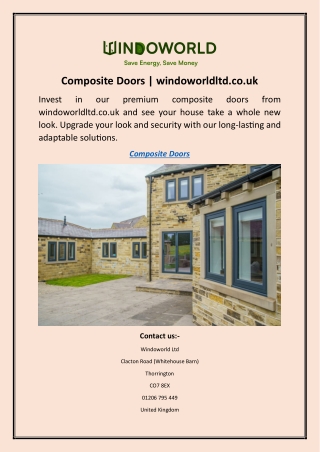 Composite Doors | windoworldltd.co.uk