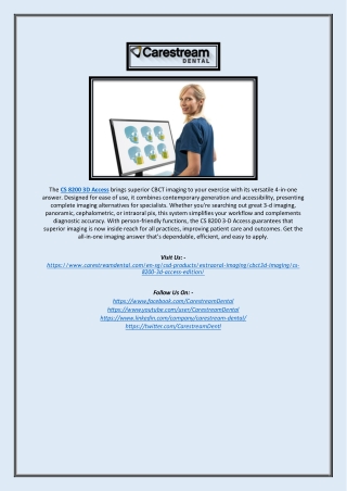 CS 8200 3D Access: Advanced CBCT Imaging Solution | Versatile 4-in-One