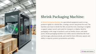 Shrink Packaging Machine Manufacturers in India