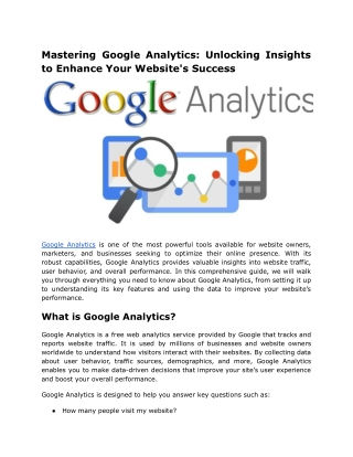 Mastering Google Analytics_ Unlocking Insights to Enhance Your Website's Success