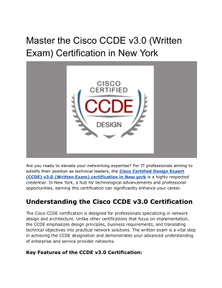 Master the Cisco CCDE v3