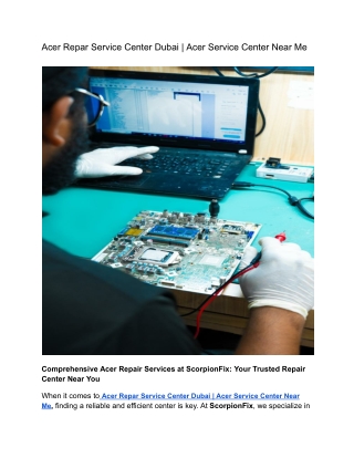 Acer Repar Service Center Dubai _ Acer Service Center Near Me