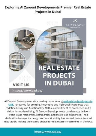 Exploring Al Zarooni Developments Premier Real Estate Projects in Dubai
