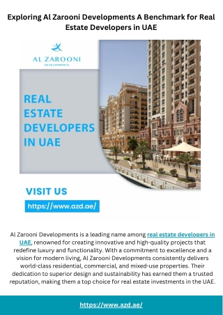 Exploring Al Zarooni Developments A Benchmark for Real Estate Developers in UAE