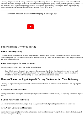 How to Choose the Right Asphalt Paving Contractor for Your Driveway