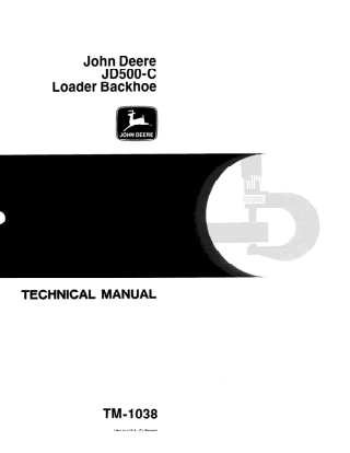 JOHN DEERE JD500C Loader Backhoe Service Repair Manual Instant Download