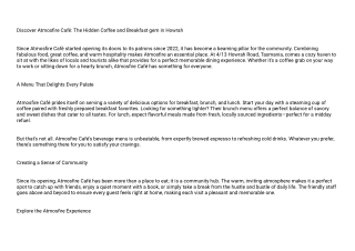 Discover Atmosfire Café: Your Local Coffee, Breakfast, and Lunch Destination