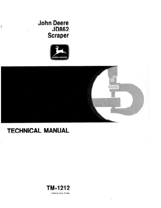 JOHN DEERE JD862 SCRAPER Service Repair Manual Instant Download