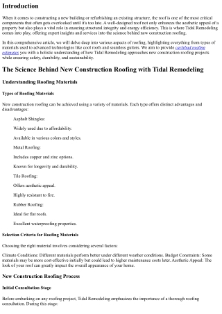The Science Behind New Construction Roofing with Tidal Remodeling