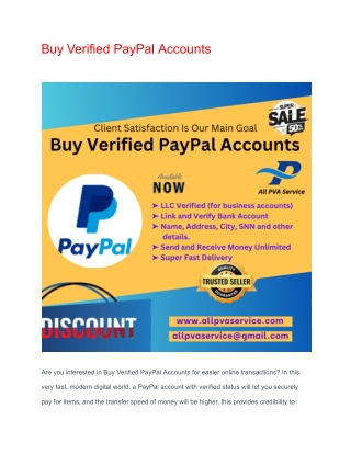 Buy Verified PayPal Accounts