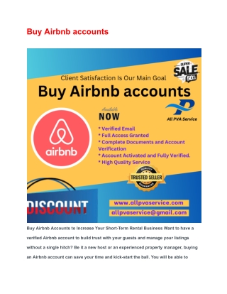 Buy Airbnb accounts