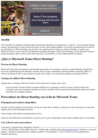 Preguntas frecuentes sobre Direct Routing para  Microsoft Teams