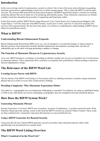 BIP39 Word List Explained: Your Essential Source for Creating Secure Purses in t