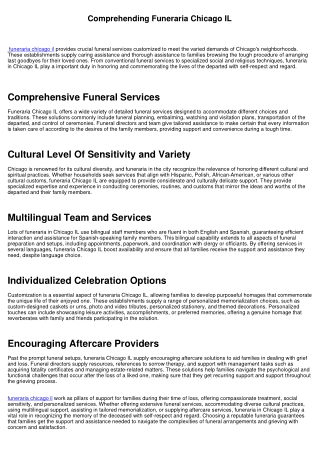 Understanding Funeraria Chicago IL