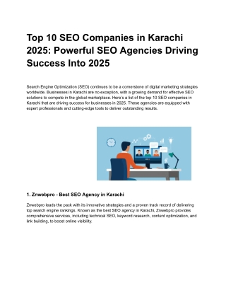 Top 10 SEO Companies in Karachi 2025