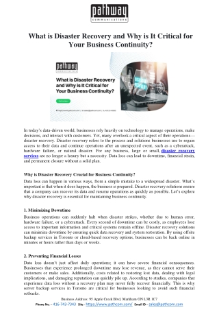 What is Disaster Recovery and Why is It Critical for Your Business Continuity