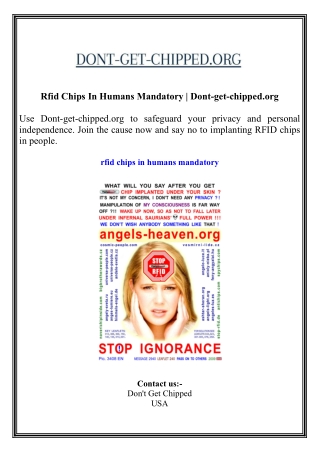 Rfid Chips In Humans Mandatory  Dont-get-chipped.org