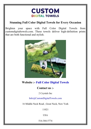 Stunning Full Color Digital Towels for Every Occasion