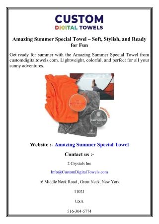 Amazing Summer Special Towel – Soft, Stylish, and Ready for Fun