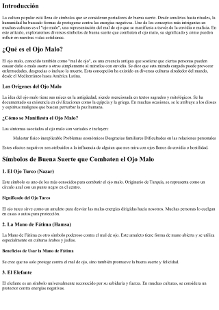 **“Símbolos de Buena Suerte que Combaten el Ojo Malo”**