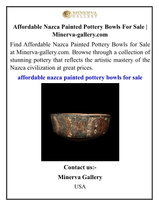 Affordable Nazca Painted Pottery Bowls For Sale  Minerva-gallery.com