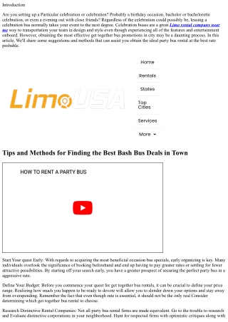 Ideas and Tricks for locating the most effective Party Bus Bargains in Town