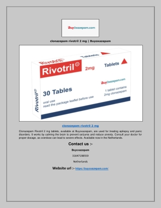 clonazepam rivotril 2 mg | Buyoxazepam