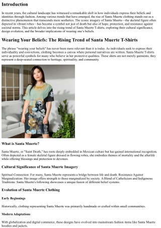 Wearing Your Beliefs: The Rising Trend of Santa Muerte T-Shirts
