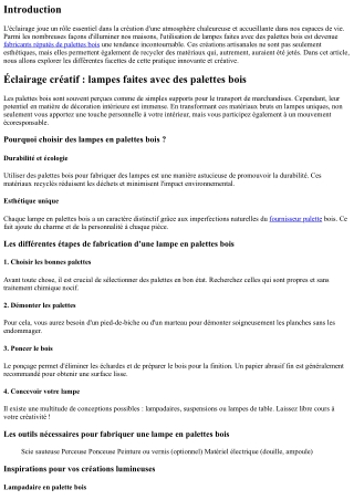 Éclairage créatif : lampes faites avec des palettes bois