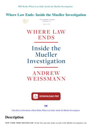 PDF Books Where Law Ends Inside the Mueller Investigation