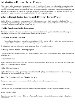 What to Expect During Your Asphalt Driveway Paving Project