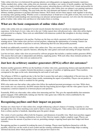 Learn  online video Slots: From  Standard Spins to  Bonus Offer Wins