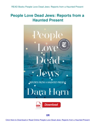 READ Books People Love Dead Jews Reports from a Haunted Present
