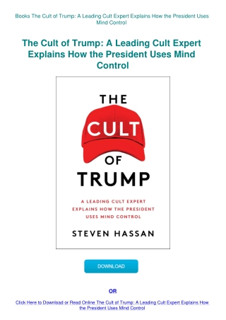 Books The Cult of Trump A Leading Cult Expert Explains How the President Uses Mind Control