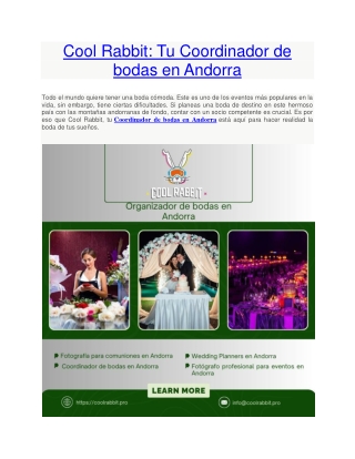 Cool Rabbit Tu Coordinador de bodas en Andorra