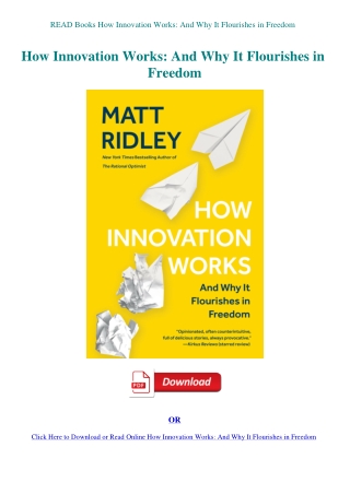 READ Books How Innovation Works And Why It Flourishes in Freedom