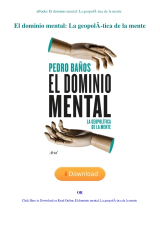 eBooks El dominio mental La geopolÃƒÂ­tica de la mente