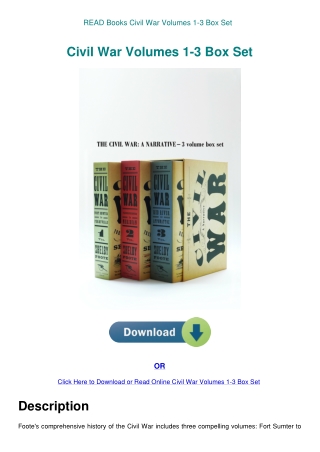READ Books Civil War Volumes 1-3 Box Set