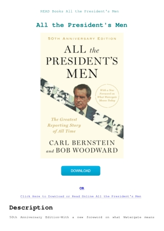 READ Books All the President's Men