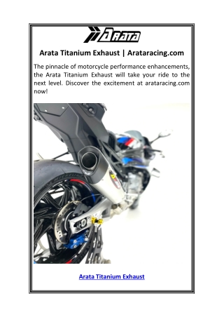 Arata Titanium Exhaust  Arataracing.com