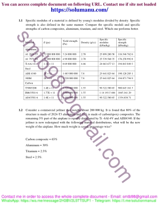 Solution Manual for Mechanics of Aircraft Structures 3rd Edition by C. T. Sun