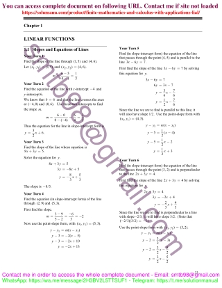 Solution Manual for Finite Mathematics and Calculus with Applications 11th Editi