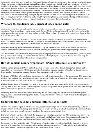 Learn Video  Slot Machine: From  Simple Spins to  Perk Wins