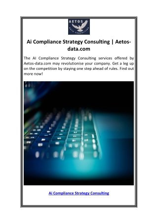 Ai Compliance Strategy Consulting  Aetos-data.com